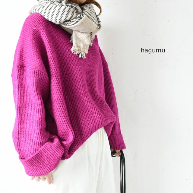 Hagumu ポンチョ風ニット C 366 Hug Hug
