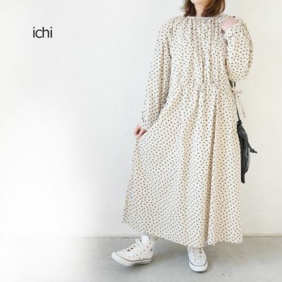 Ichi コットンレーヨンランダムドットワンピース 1018 Hug Hug Ichi コットンレーヨンランダムドットワンピース 1018 Hug Hug