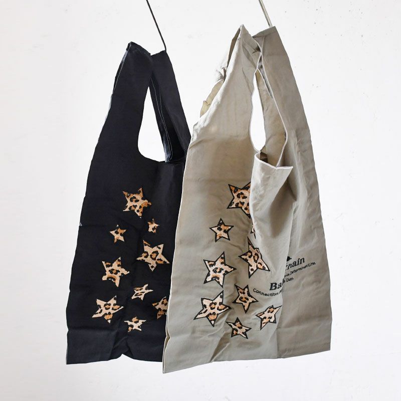 Ball＆Chain ボールアンドチェーン ショッピングバッグ エコバッグ LEOPARD STAR ヒョウ柄スター グレー