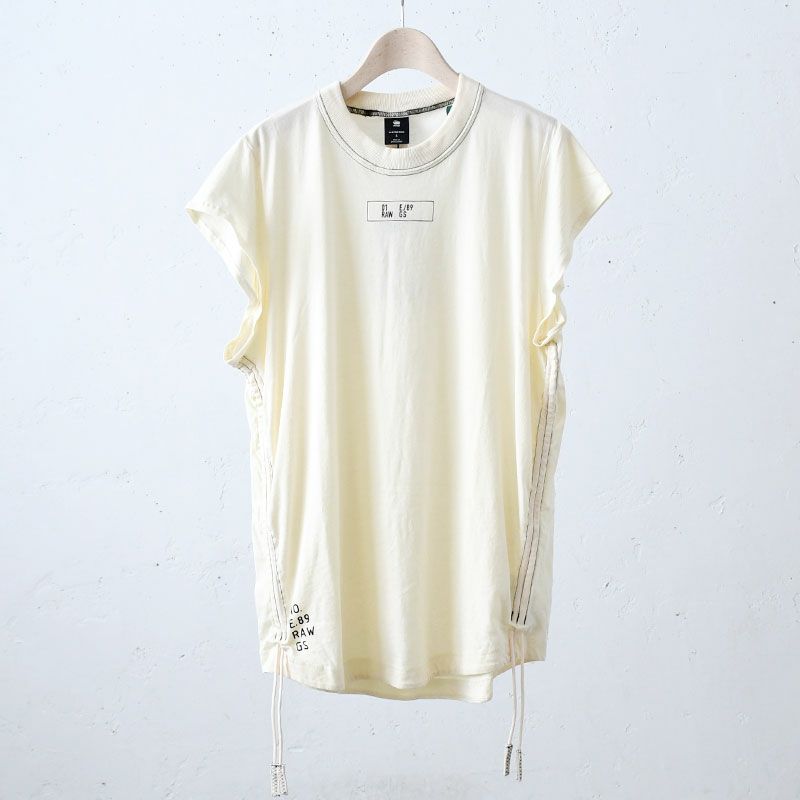 G-STAR RAW LASH TAPE CAP SLEEVE TOP アイボリー