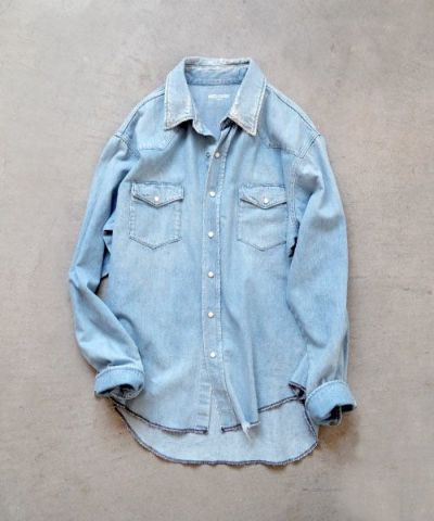 RED CARD Relaxy Shirt ワイドデニムシャツ 【良好品】 40.0%割引