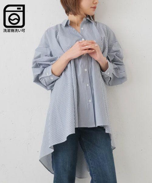 mizuiro ind｜stripe wide shirt [[4-230027]][F] | ma28 ONLINE STORE