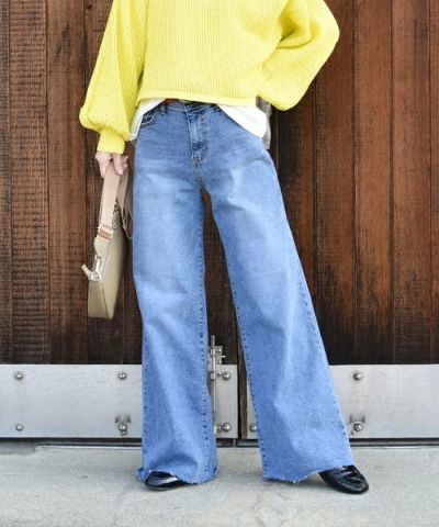 HUGHUG　HUMSワイドデニムパンツ HUMS ☆ ワイドデニムパンツ。 パンツ