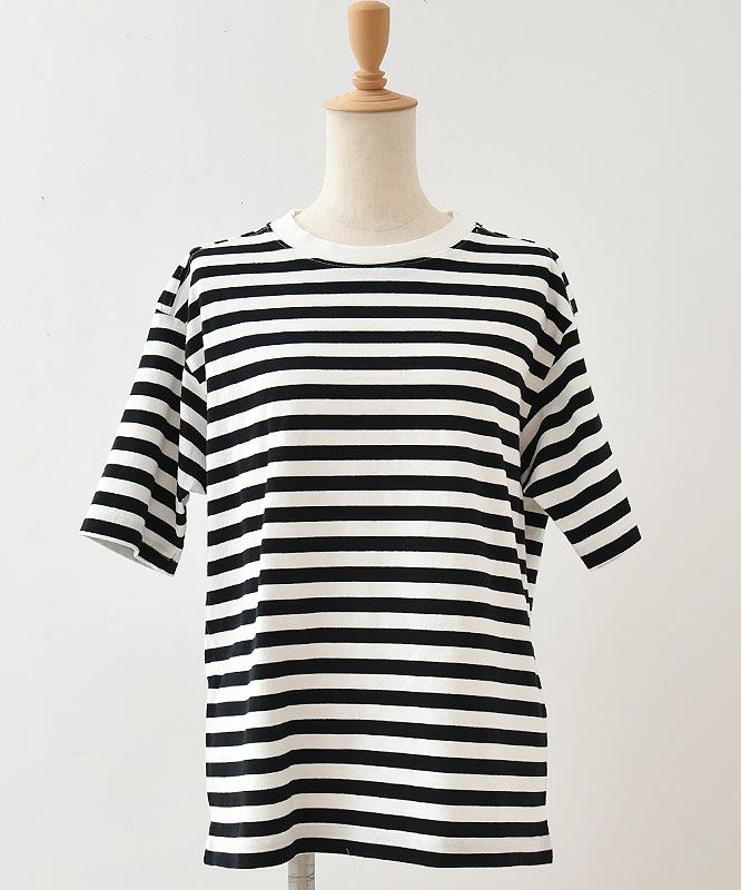 and quarter｜アメリカンドライ天竺ボーダーTee [[MA-481011]]