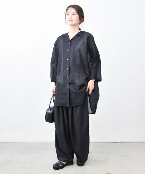 mizuiro ind｜オープンカラーワイドシャツ [[2-230055]][C]
