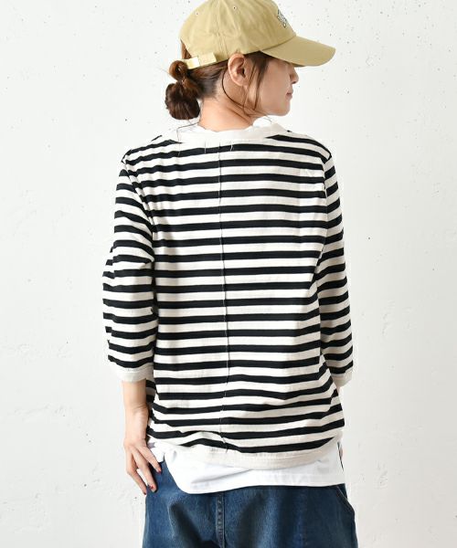 and quarter｜ボーダー7分袖カットソー [[MA-048]][C]