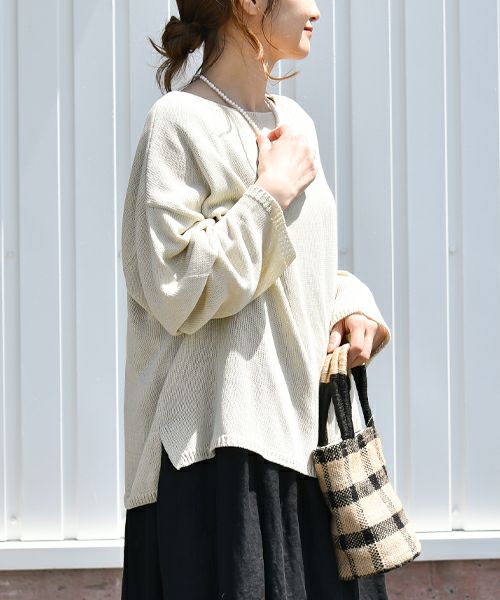hagumu｜ボートネックニット [[08074]][C]