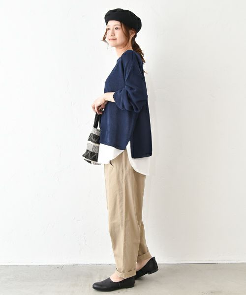hagumu｜ボートネックニット [[08074]][C]