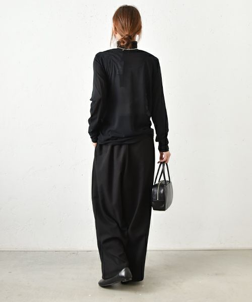 mizuiro ind｜コットンシアーハイネックプルオーバー [[3-210030]]