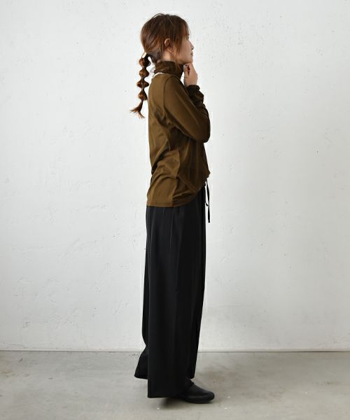 mizuiro ind｜コットンシアーハイネックプルオーバー [[3-210030]][C]