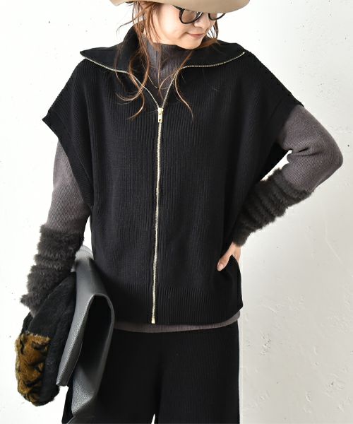 アタッチメント Peハニカムニット ストール ジャケット&パンツ セットアップ aquagarage ニットセットアップ ニットパンツ レディース 長袖