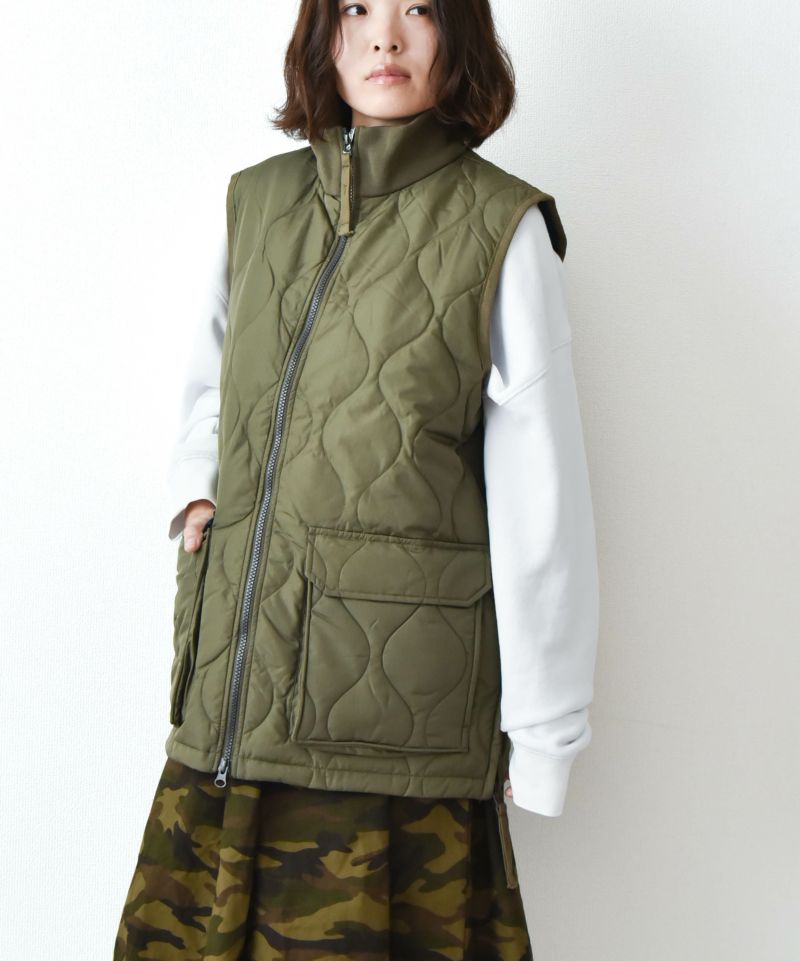 TAION｜MILITARY W-ZIP LIB HI NECK DOWN VEST [[TAION-012ZML-1]][D]