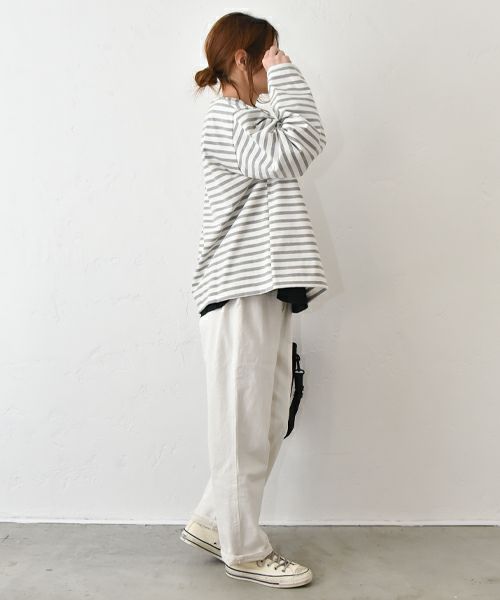 her. ハグハグ hughug ボートネックボーダーカットソー her.｜ボートネックボーダーカットソー [[131282H]][C] | ma28