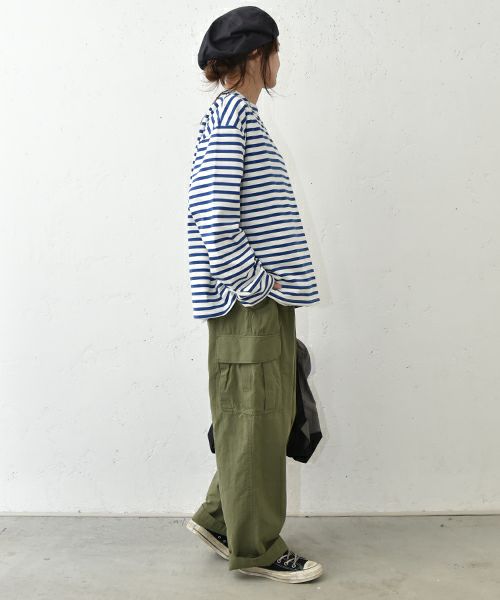 her. ハグハグ hughug ボートネックボーダーカットソー her.｜ボートネックボーダーカットソー [[131282H]][C] | ma28