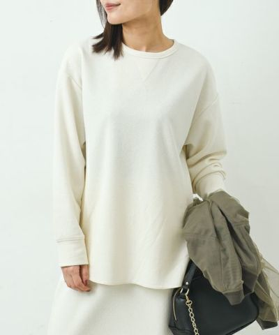 siro de labonte◆シミ有/strech flannel design blouse/M/ポリエステル/アイボリー/R453301 siro de labonte(シロデラボンテ) / シミ有/strech flannel