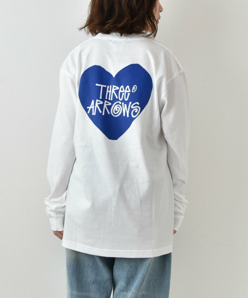  THREEARROWS｜HEART　LOGO　L/S　TEE [[24-0906]][D]