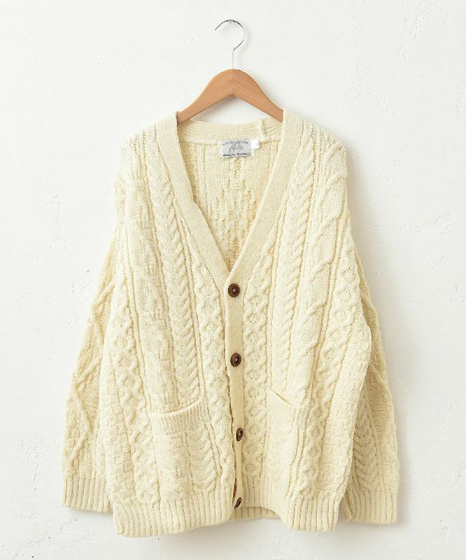 Oldderby Knitwear｜ケーブルVネックカーディガン [[JM1010]][C]