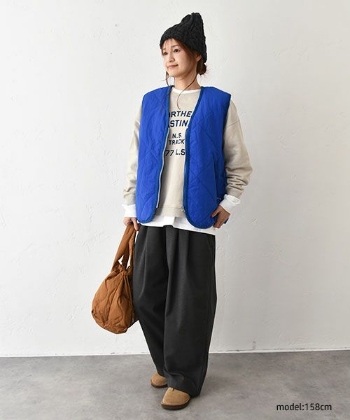 Our.｜ナイロンキルトVベスト [[C-9019]][C]