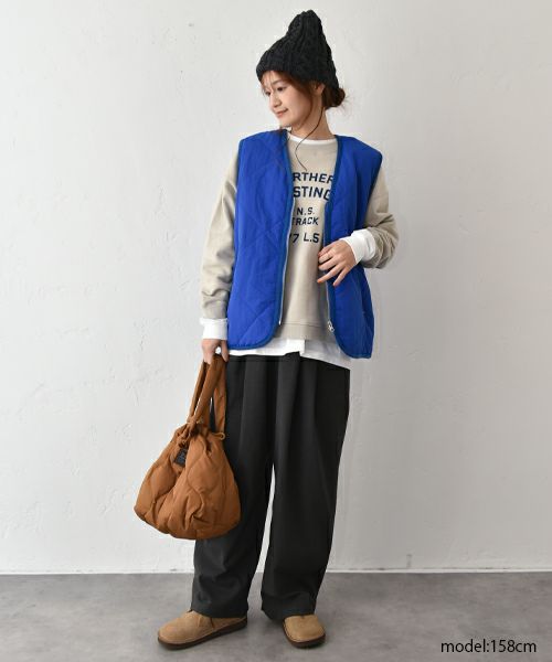 Our.｜ナイロンキルトVベスト [[C-9019]][C]