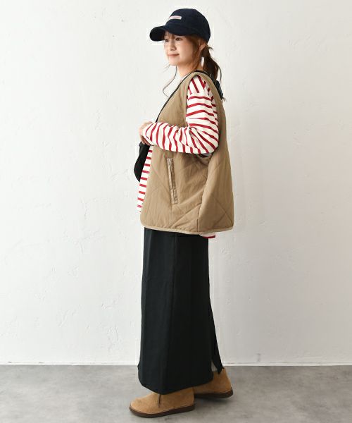 Our.｜ナイロンキルトVベスト [[C-9019]][C]