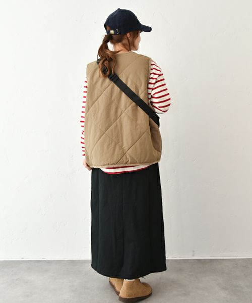 Our.｜ナイロンキルトVベスト [[C-9019]][C]