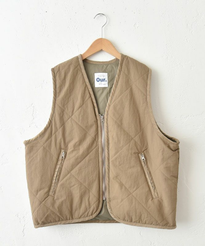 Our.｜ナイロンキルトVベスト [[C-9019]][C]