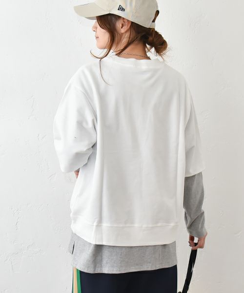 Gives a sense of fullment｜6分袖プリントスウェット [[851307]][C]