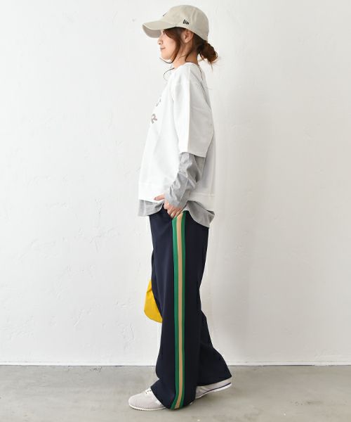 Gives a sense of fullment｜6分袖プリントスウェット [[851307]][C]