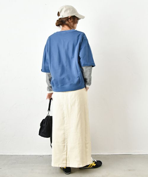 Gives a sense of fullment｜6分袖プリントスウェット [[851307]][C]