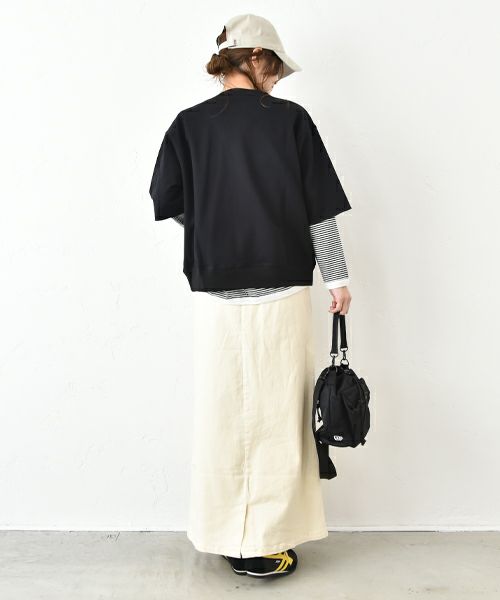Gives a sense of fullment｜6分袖プリントスウェット [[851307]][C]