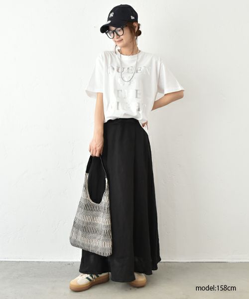 HUMS｜リネンタックサーキュラーマキシスカート [[851104]][C]