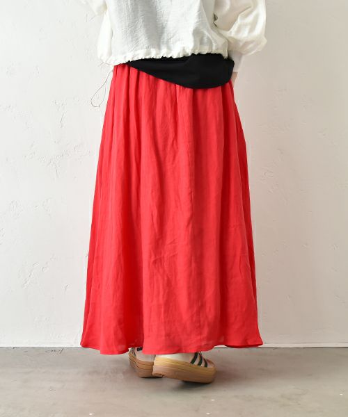 HUMS｜リネンタックサーキュラーマキシスカート [[851104]][C]