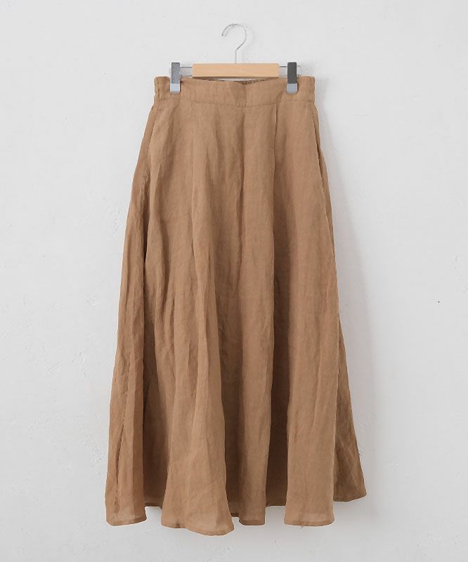HUMS｜リネンタックサーキュラーマキシスカート [[851104]][C]