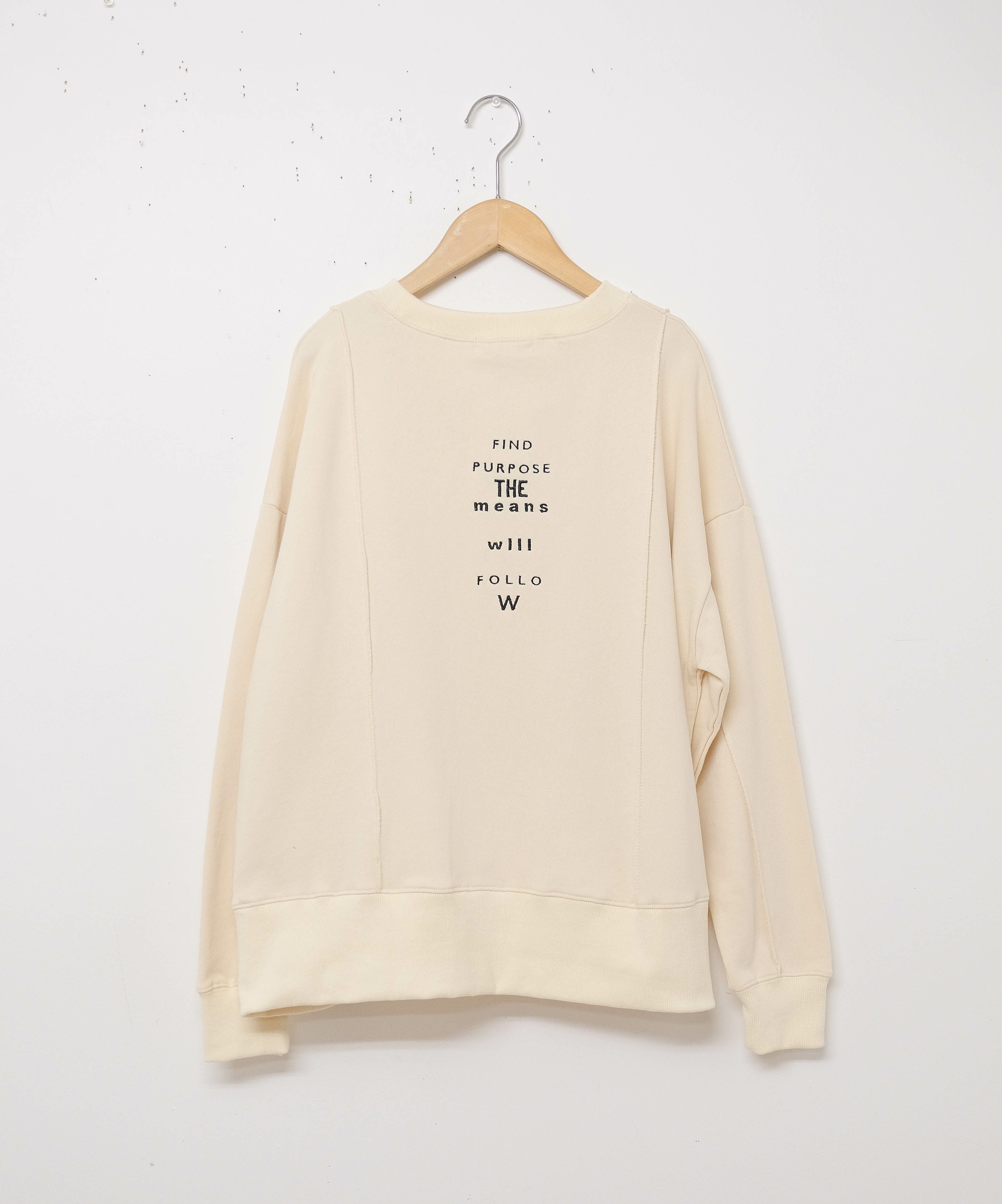 KAKELA&TRANQUIL｜刺繍別注ロゴ刺繍切り替えクルー [[12409-077-19]][D]