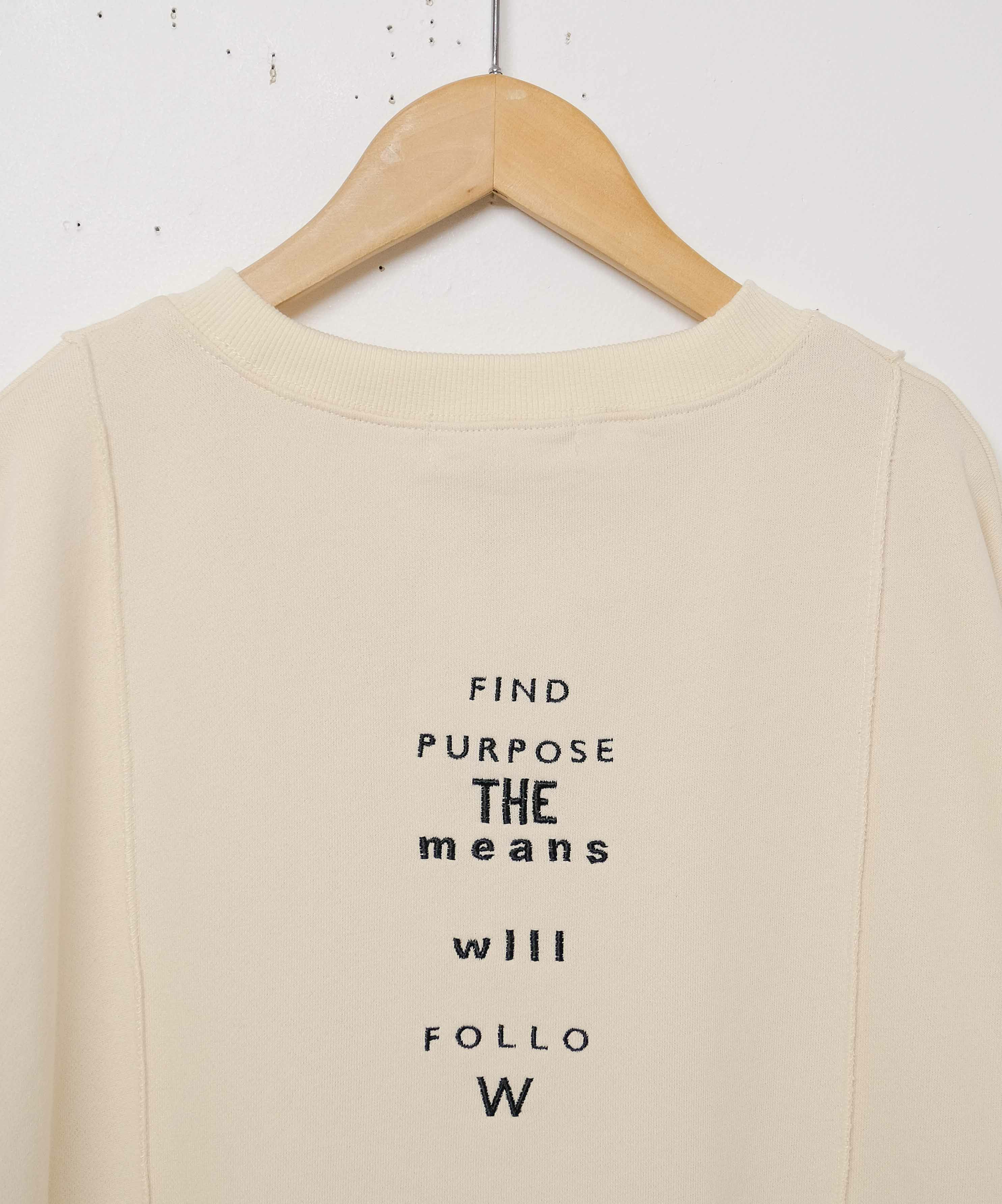 KAKELA&TRANQUIL｜刺繍別注ロゴ刺繍切り替えクルー [[12409-077-19]][D]