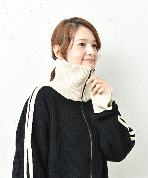 IN THE MARKET｜Wラインジップアップニットトラックジャケット [[HU 