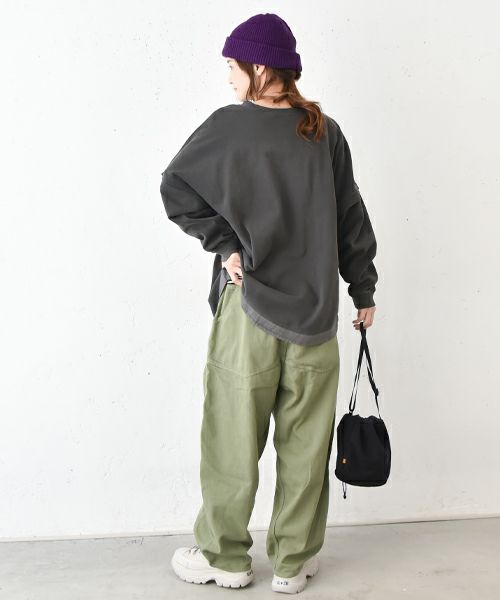 IN THE MARKET｜ピグメント裏毛ヘンリーネック前後2wayプルオーバー [[9280-42]][C]