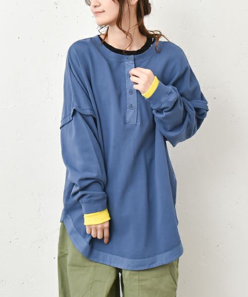 IN THE MARKET｜ピグメント裏毛ヘンリーネック前後2wayプルオーバー [[9280-42]][C]