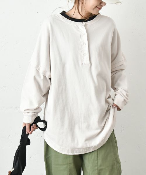 IN THE MARKET｜ピグメント裏毛ヘンリーネック前後2wayプルオーバー [[9280-42]][C]