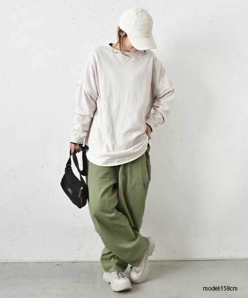 IN THE MARKET｜ピグメント裏毛ヘンリーネック前後2wayプルオーバー [[9280-42]][C]