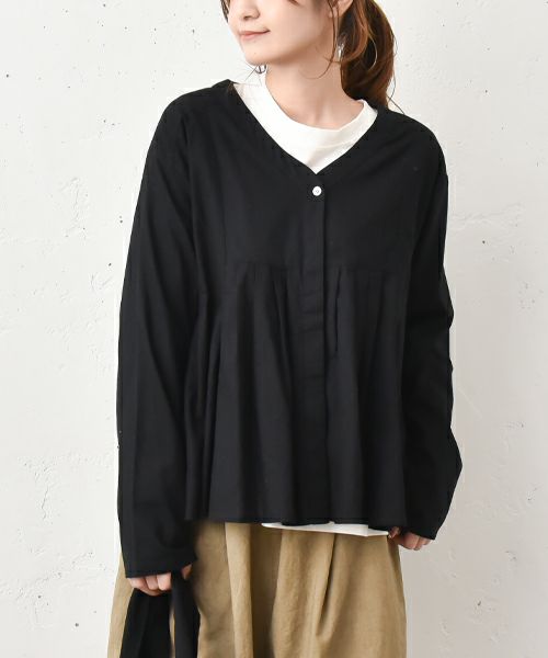 VENT BLANC｜Vネックタックギャザーブラウス [[VB251307]][C]