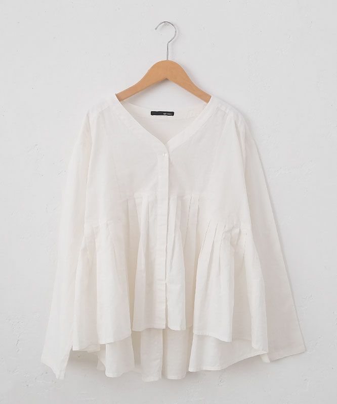 VENT BLANC｜Vネックタックギャザーブラウス [[VB251307]][C]