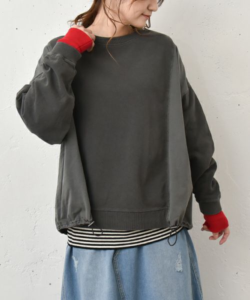 IN THE MARKET｜ピグメント裏毛フハク切替カットソー [[380-42]][C]