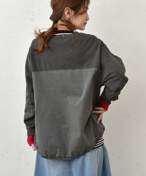 IN THE MARKET｜ピグメント裏毛フハク切替カットソー [[380-42]][C]