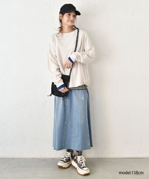 IN THE MARKET｜ピグメント裏毛フハク切替カットソー [[380-42]][C]