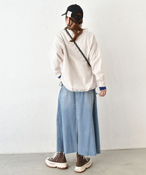 IN THE MARKET｜ピグメント裏毛フハク切替カットソー [[380-42]][C]