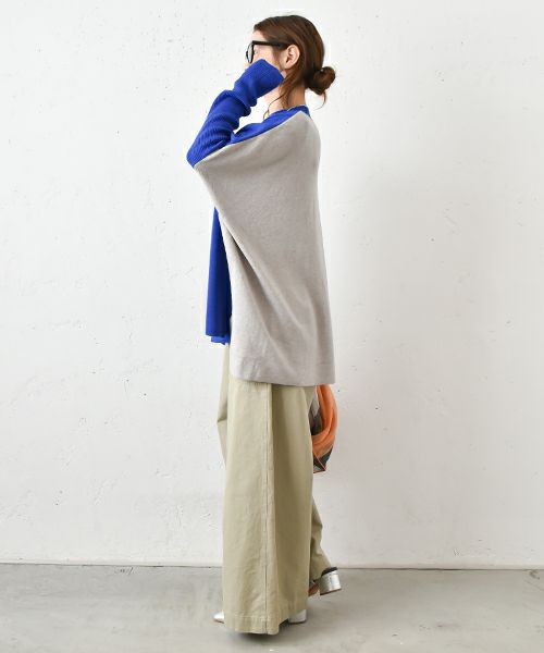 HUMS｜ドルマンバイカラーニット [[RNK-0933]][C]