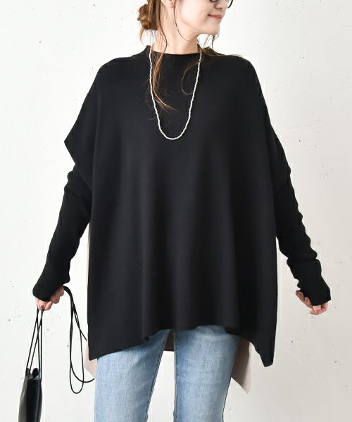 HUMS｜ドルマンバイカラーニット [[RNK-0933]][C]