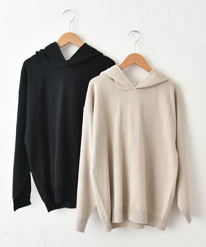 08Mab｜フード付綿麻ニット [[CF-225RT140]][C]