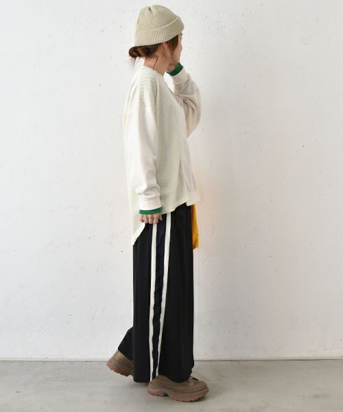 IN THE MARKET｜裏毛ワッフル切替パッチワークチュニック [[40021152]][C]